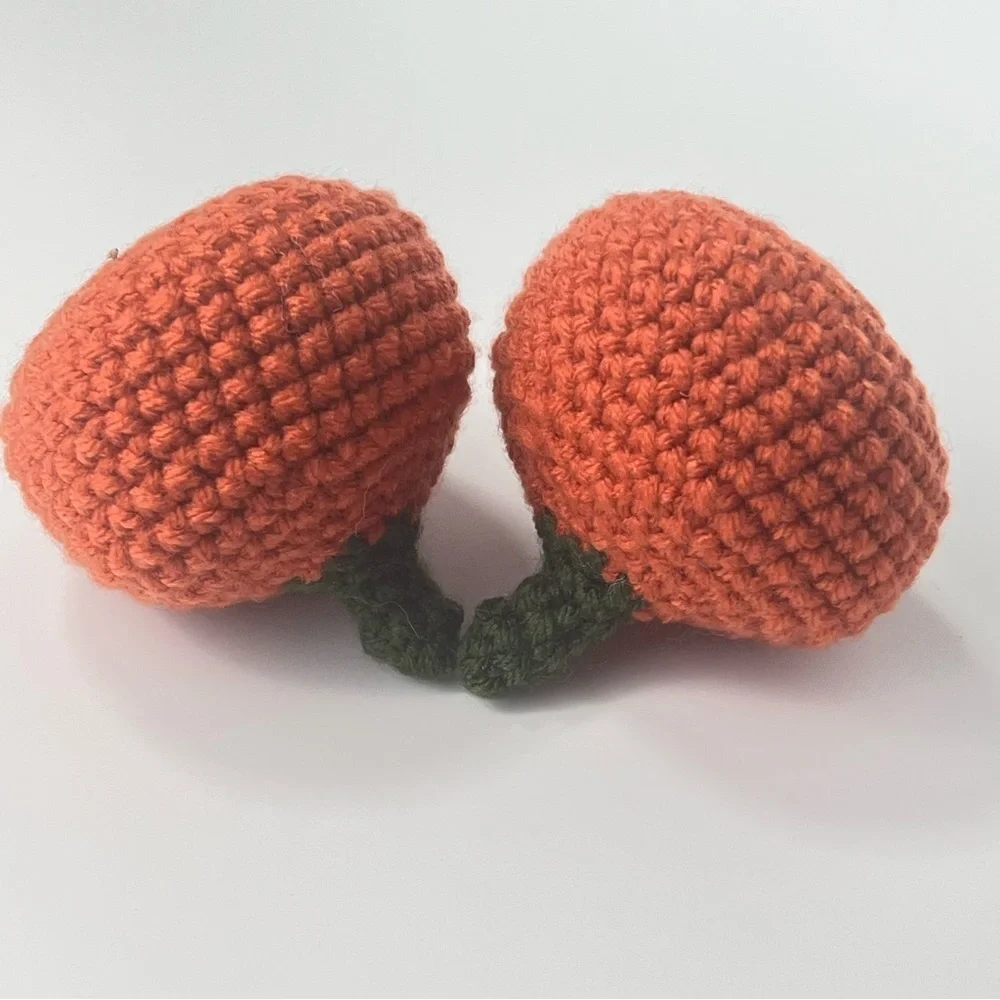 Cat Toy Handmade Crochet Catnip Pumpkin Cat Toys Set of Two